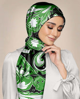 Women's Green Hijab | Greeen Silk Hijab | Black Wolf