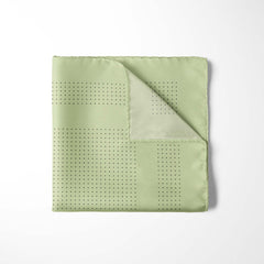 MELON GREEN DOT SILK POCKET SQUARE