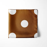BROWN POLKA DOTS SILK POCKET SQUARE