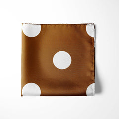 BROWN POLKA DOTS SILK POCKET SQUARE