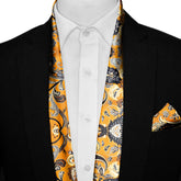 ETHNIC FLORAL VINTAGE MEN SCARF AND POCKET SQUARE SET – PREMIUM COLLECTION