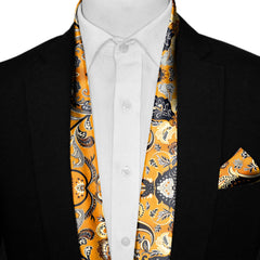 ETHNIC FLORAL VINTAGE MEN SCARF AND POCKET SQUARE SET – PREMIUM COLLECTION