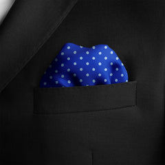BRIGHT BLUE SPOT SILK POCKET SQUARE