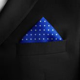 BRIGHT BLUE SPOT SILK POCKET SQUARE