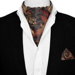 DRAVON SILK ASCOT AND POCKET SQUARE SET – PREMIUM COLLECTION