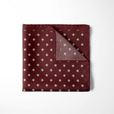 BURGUNDY SPOT SILK POCKET SQUARE