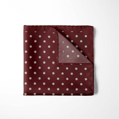BURGUNDY SPOT SILK POCKET SQUARE