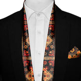 FLORAL ETHNIC ORIENTAL MEN SCARF AND POCKET SQUARE SET – PREMIUM COLLECTION
