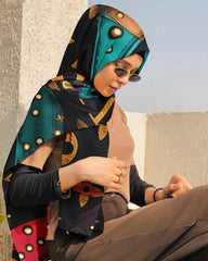 BLACK PACHES SILK WOMEN HIJAB – PREMIUM COLLECTION