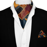MOSAICO SILK ASCOT AND POCKET SQUARE SET – PREMIUM COLLECTION