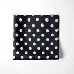 BLACK POLKA DOTS SILK POCKET SQUARE