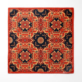 AUTUMN LEAF SILK ASCOT WITH LAPEL PIN AND POCKET SQUARE