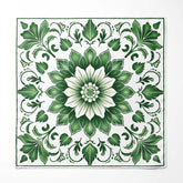 SCANDINAVIAN GREEN SILK POCET SQUARE