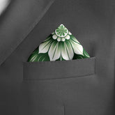 SCANDINAVIAN GREEN SILK POCET SQUARE