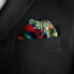 PAIR OF BEAUTIFUL PARROTS SILK POCKET SQUARE