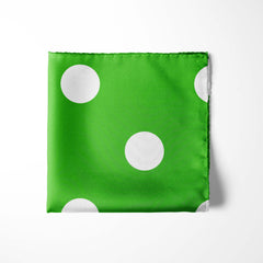 GREEN POLKA DOTS SILK POCKET SQUARE