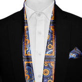 HAND DRAWN ABSTRACT MEN SCARF AND POCKET SQUARE SET – PREMIUM COLLECTION
