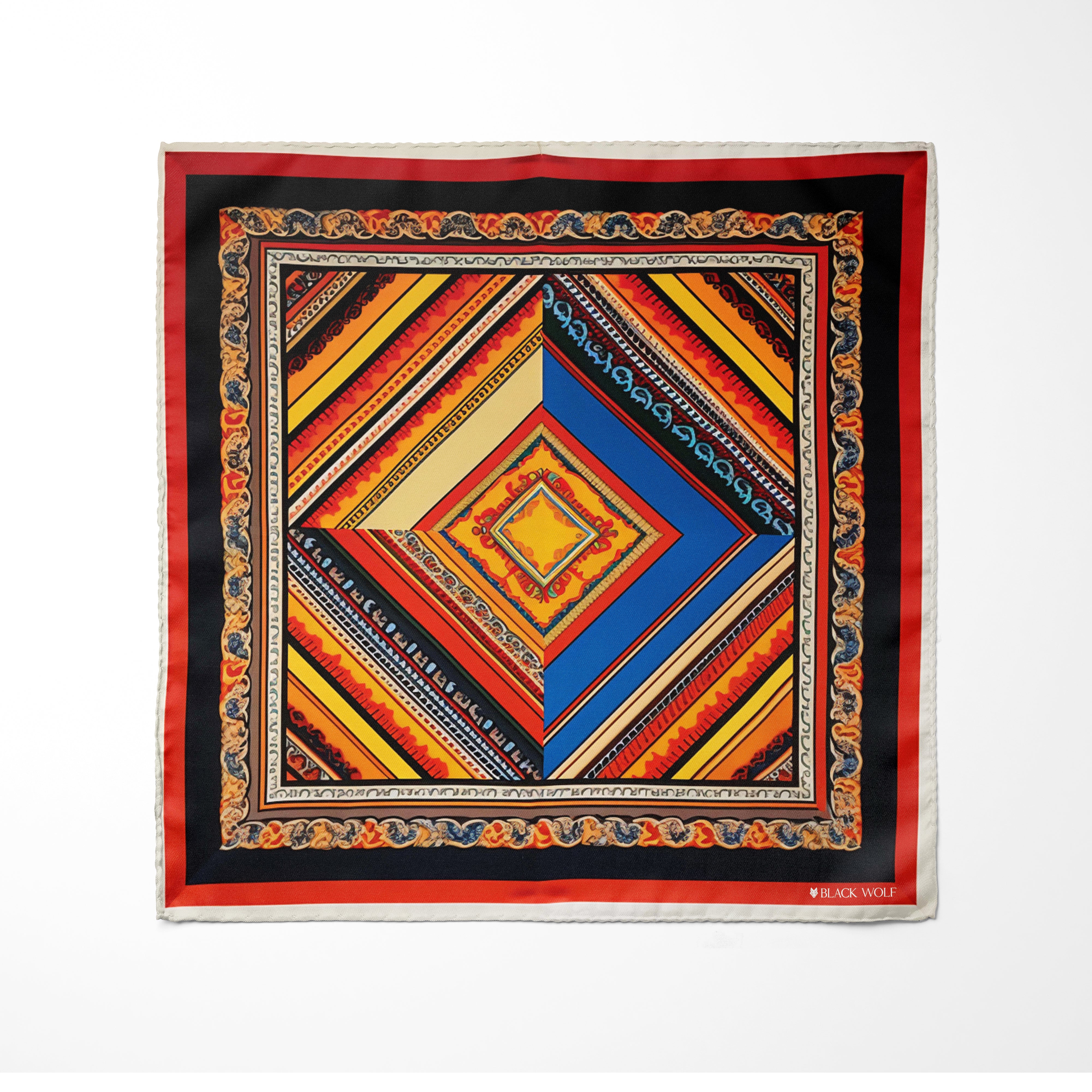 Silk Pocket Square | Men's Pocket Square | Black Wolf