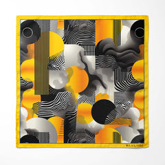 ABSTRACT VINTAGE SILK ASCOT AND POCKET SQUARE SET – PREMIUM COLLECTION