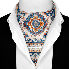 TURKMEN AFGHAN SILK ASCOT AND POCKET SQUARE SET – PREMIUM COLLECTION