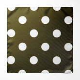 OLIVE POLKA DOTS SILK POCKET SQUARE