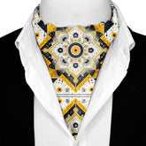 ETHNIC ABSTRACT SILK ASCOT AND POCKET SQUARE SET – PREMIUM COLLECTION