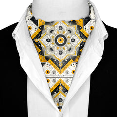 ETHNIC ABSTRACT SILK ASCOT AND POCKET SQUARE SET – PREMIUM COLLECTION