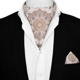 CELESTIA SILK ASCOT AND POCKET SQUARE SET – PREMIUM COLLECTION