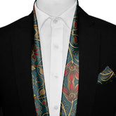 INTRICATE BOHEMIAN MEN SCARF AND POCKET SQUARE SET – PREMIUM COLLECTION