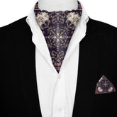 NOCTURNE SILK ASCOT AND POCKET SQUARE SET – PREMIUM COLLECTION