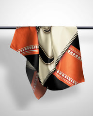 VINTAGE TYPOGRAPHY SILK WOMEN SCARF – PREMIUM COLLECTION