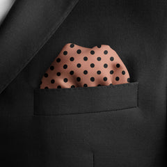 CORAL SAND POLKA DOTS SILK POCKET SQUARE