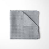 GREY DOT SILK POCKET SQUARE