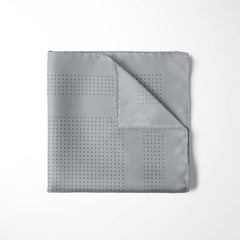 GREY DOT SILK POCKET SQUARE