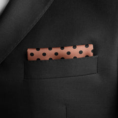 CORAL SAND POLKA DOTS SILK POCKET SQUARE
