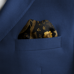 NOIR FAUNA SILK POCKET SQUARE