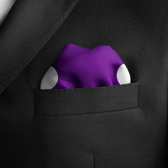 PURPLE POLKA DOTS SILK POCKET SQUARE