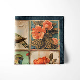 BIRD COLLAGE SILK POCKET SQUARE