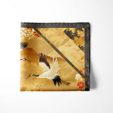 CRANE BIRDS SILK POCKET SQUARE
