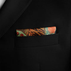 BIRD COLLAGE SILK POCKET SQUARE