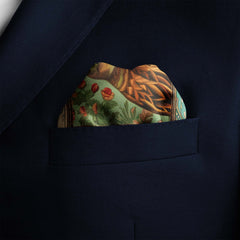 BIRD COLLAGE SILK POCKET SQUARE