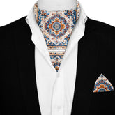 TURKMEN AFGHAN SILK ASCOT AND POCKET SQUARE SET – PREMIUM COLLECTION