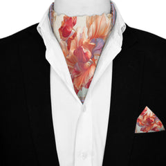 BLOSSOM SILK ASCOT AND POCKET SQUARE SET – PREMIUM COLLECTION
