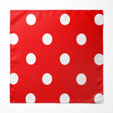 RED LARGE POLKA DOTS SILK POCKET SQUARE