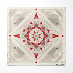 BEAUTIFUL STAR GEOMETRIC SILK ASCOT WITH LAPEL PIN AND POCKET SQUARE