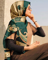 BAROQUE MOTIF SILK WOMEN HIJAB – PREMIUM COLLECTION