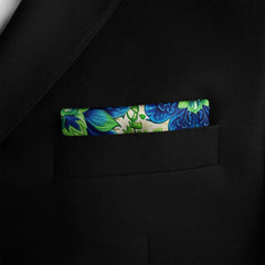 ELEGANT ABSTRCT FLORAL SILK POCKET SQUARE