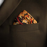 RED PERSIAN ART SILK POCKET SQUARES