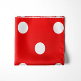 RED LARGE POLKA DOTS SILK POCKET SQUARE