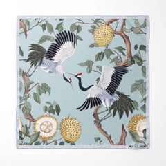 DANCING CRENIES SILK ASCOT AND POCKET SQUARE SET – PREMIUM COLLECTION